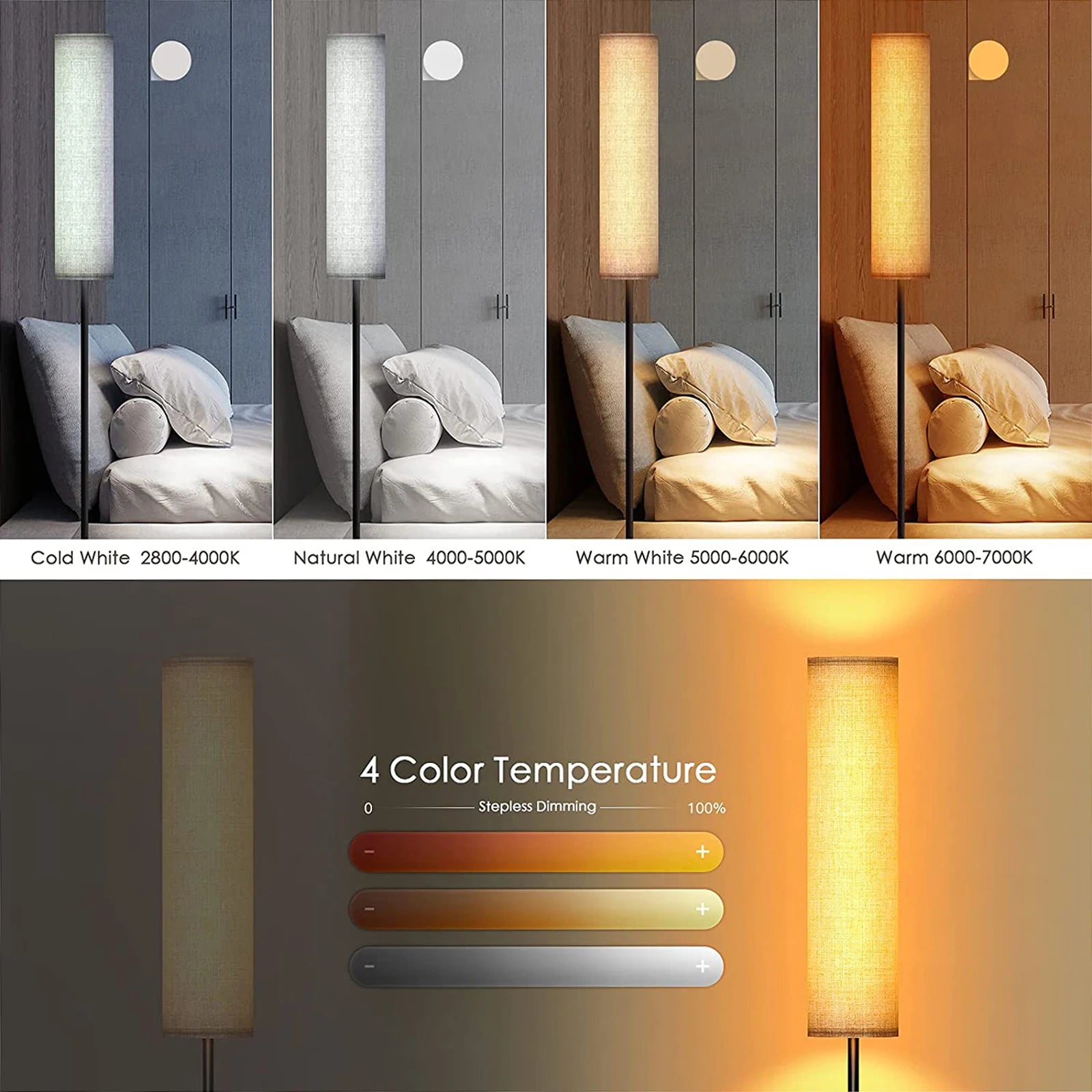 Adjustable LED Floor Lamp with Remote