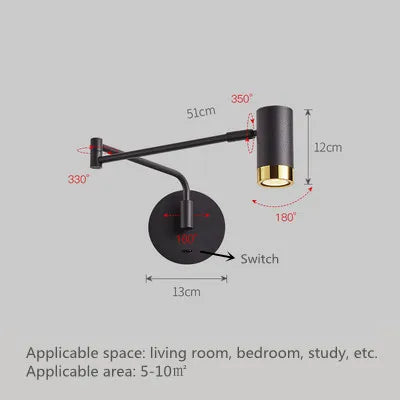 Adjustable LED Touch Sensor Wall Lamp