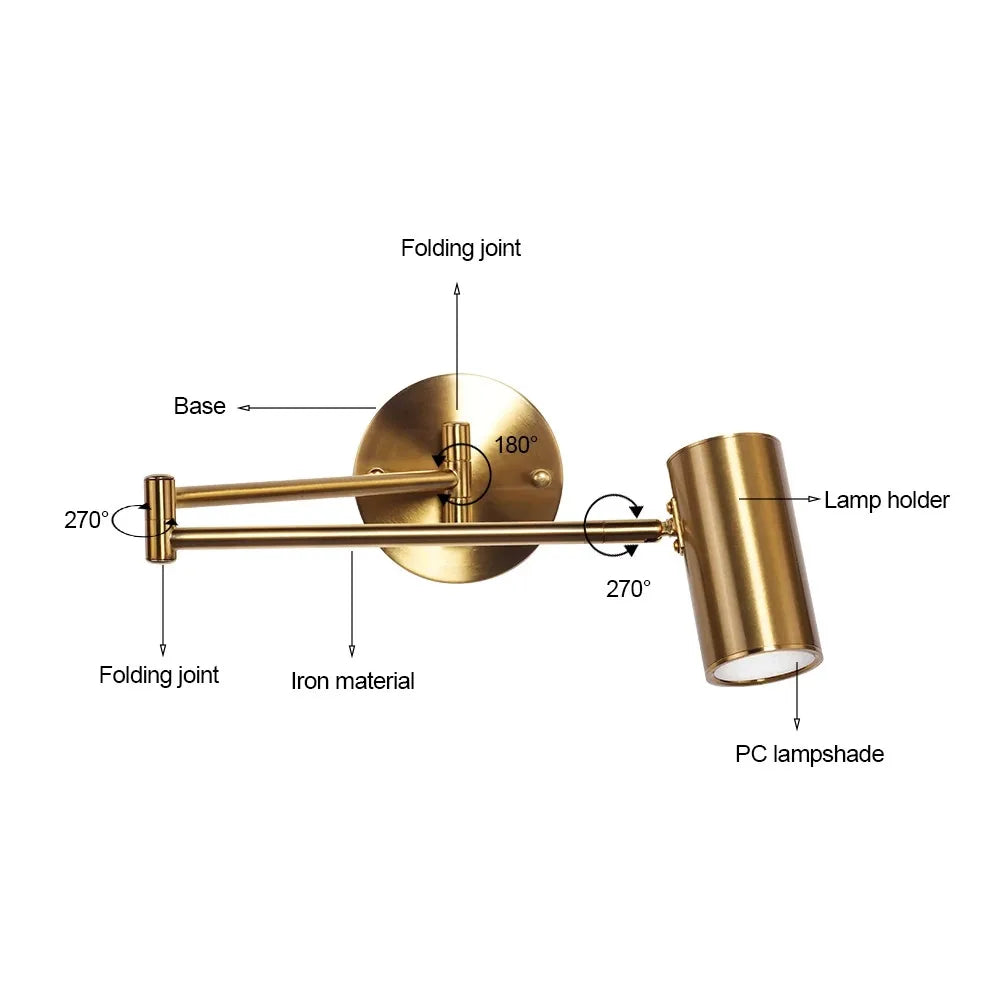 Adjustable LED Touch Sensor Wall Lamp