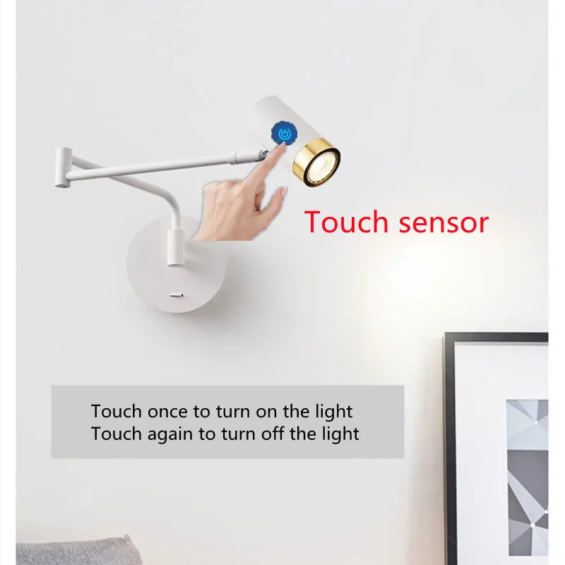 Adjustable LED Touch Sensor Wall Lamp