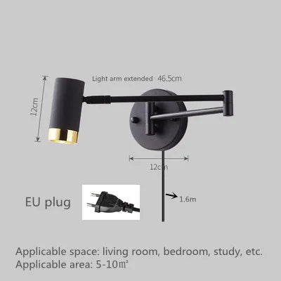 Adjustable LED Touch Sensor Wall Lamp