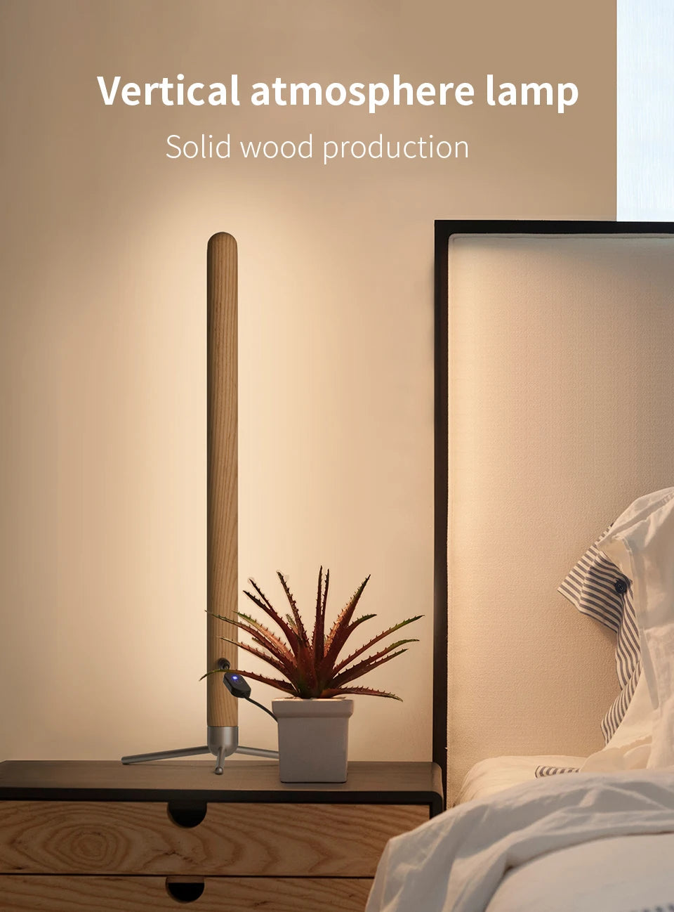 Adjustable LED Wooden Table Lamp