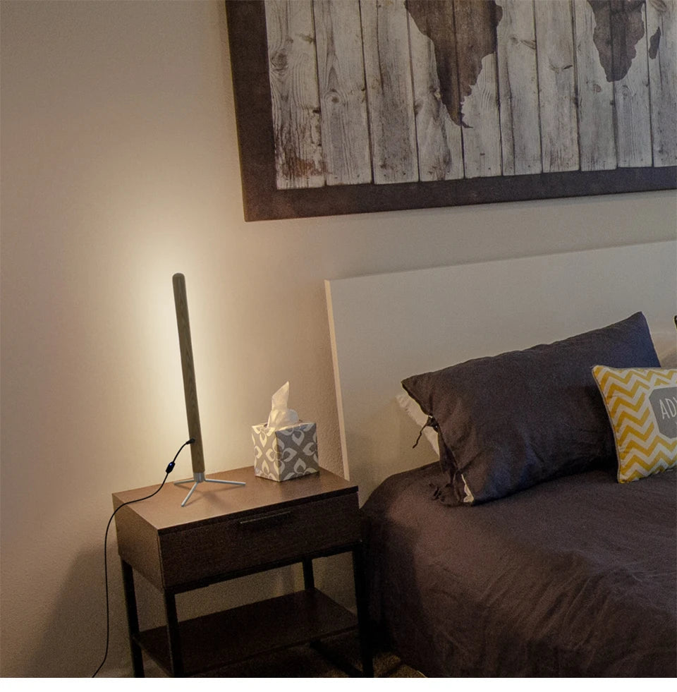 Adjustable LED Wooden Table Lamp