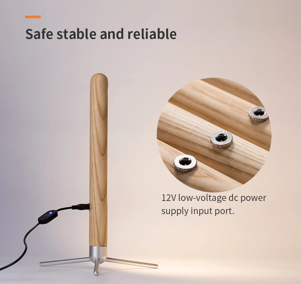 Adjustable LED Wooden Table Lamp