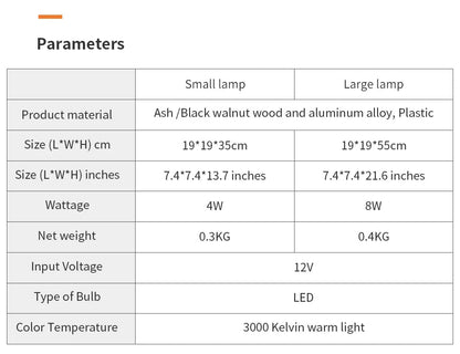 Adjustable LED Wooden Table Lamp