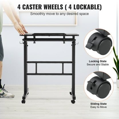 Adjustable Rolling Sit-Stand Desk 24"-45"