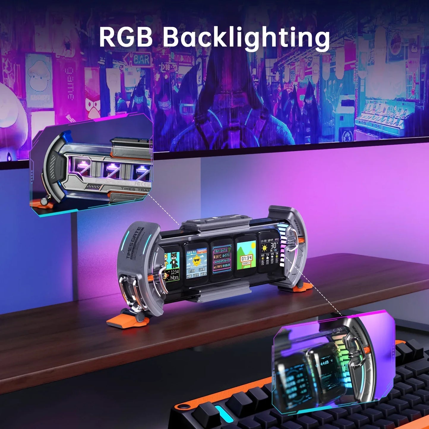 DecorBites™ CyberClock: Smart WiFi Clock with RGB LED Display & App Control