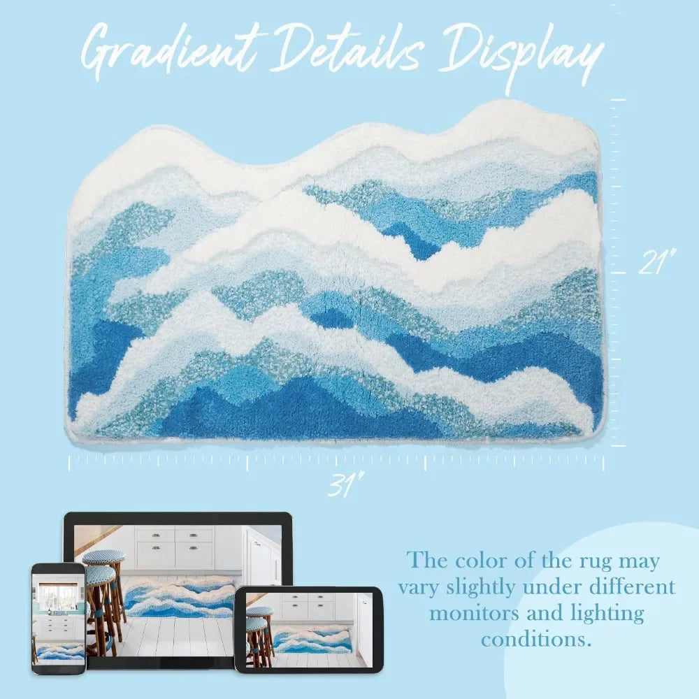 Aesthetic Ocean Wave Tufted Rug