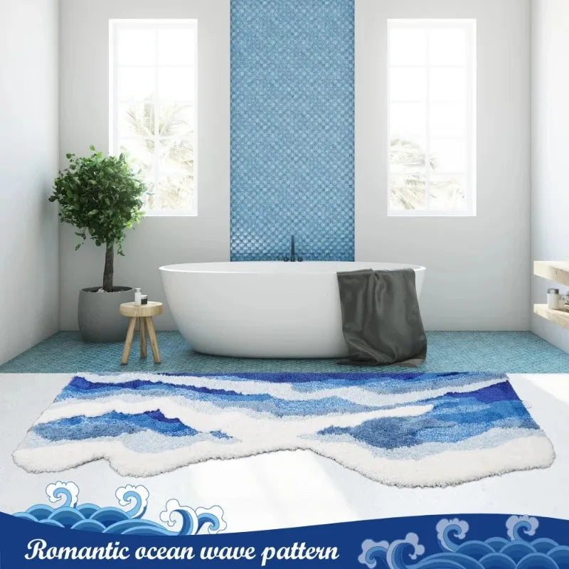 Aesthetic Ocean Wave Tufted Rug