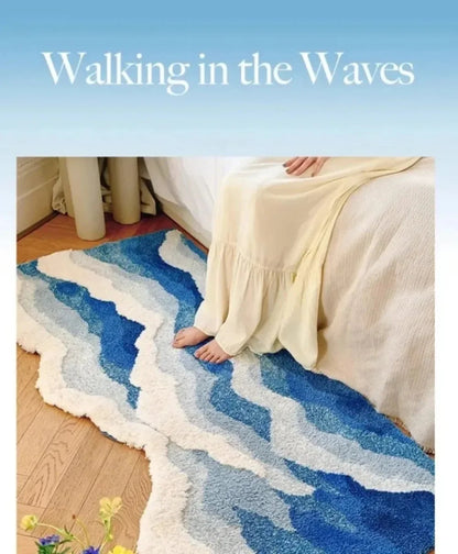 Aesthetic Ocean Wave Tufted Rug