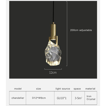 DecorBites™ Crystal Iron Bedside Chandelier: Nordic Light Luxury Post Modern Design