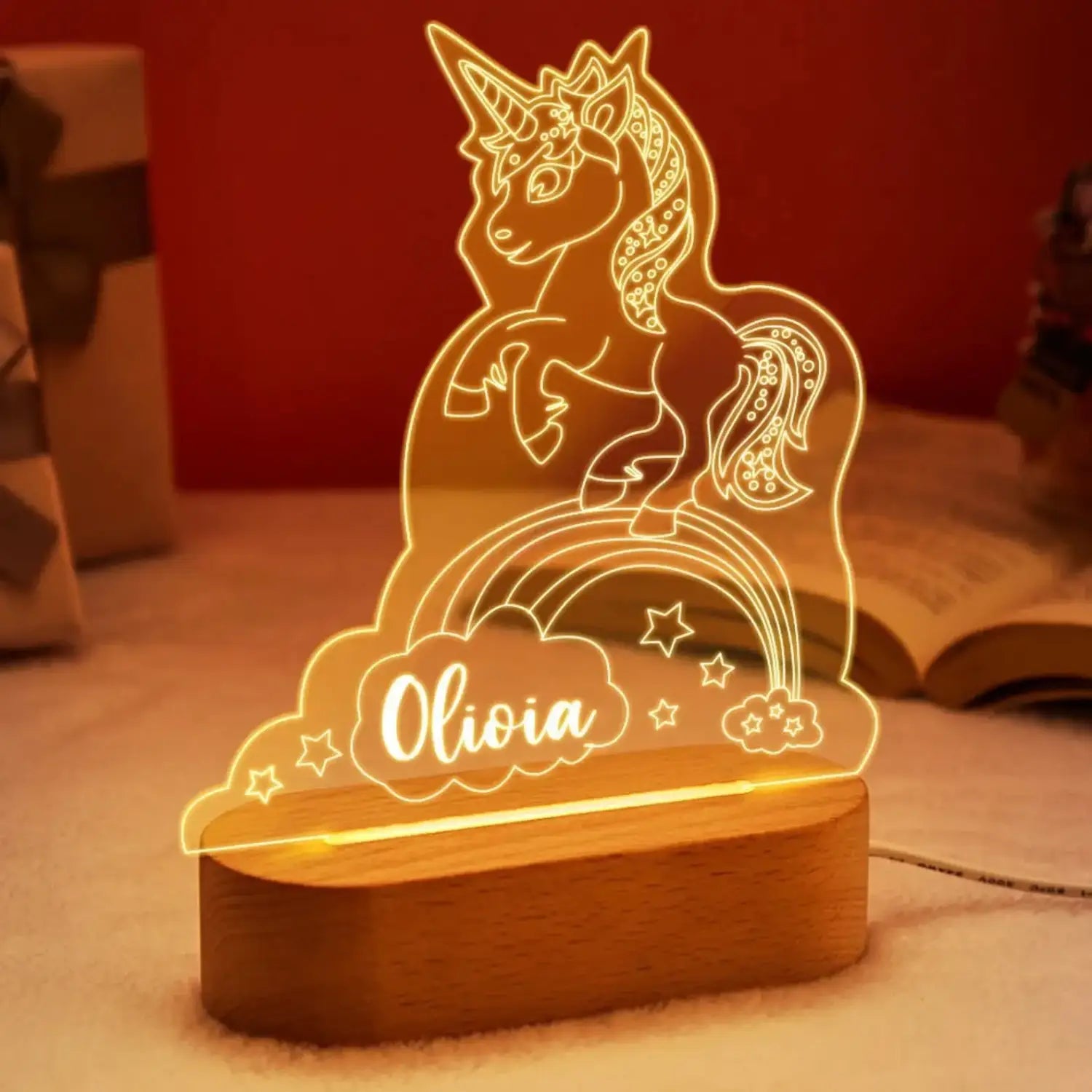 Decorbites™ Baby-Kinder-USB-Nachtlicht personalisierte Kinder-Namenslampe individuelles Kinderzimmer Neugeborenen-Schlafzimmer Heimdekoration