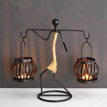 African Iron Candle Holder Decor