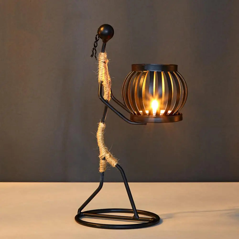 African Iron Candle Holder Decor