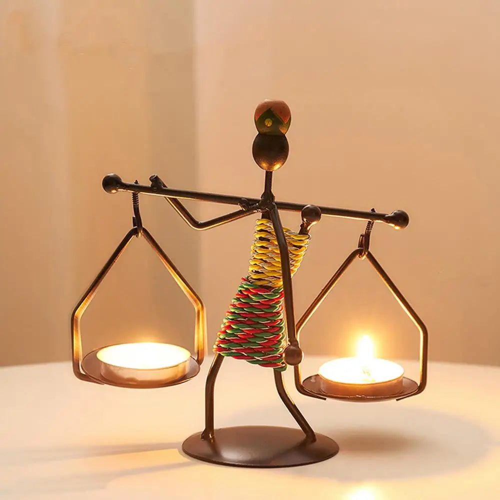 African Iron Candle Holder Decor