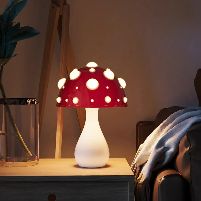 Amanita Mushroom LED Desk Lamp