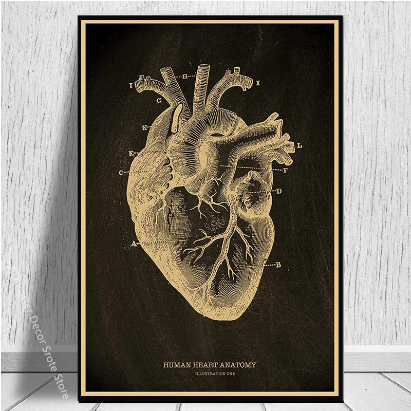 Anatomical Skeleton Kraft Paper Poster