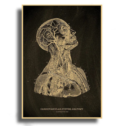 Anatomical Skeleton Kraft Paper Poster