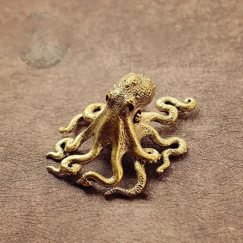 Antique Brass Copper Octopus Figurine