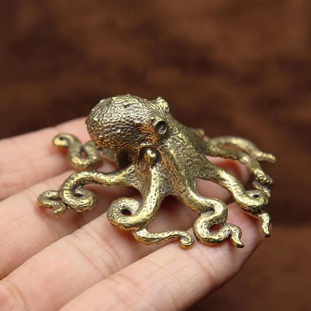 Antique Brass Copper Octopus Figurine