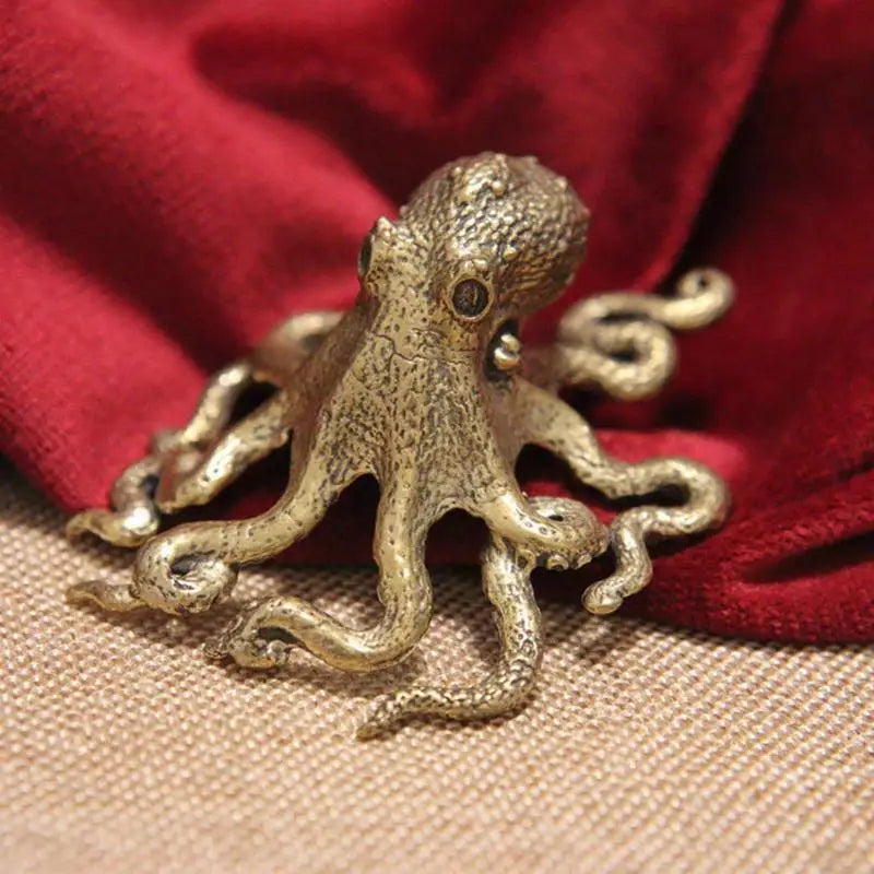 Antique Brass Copper Octopus Figurine