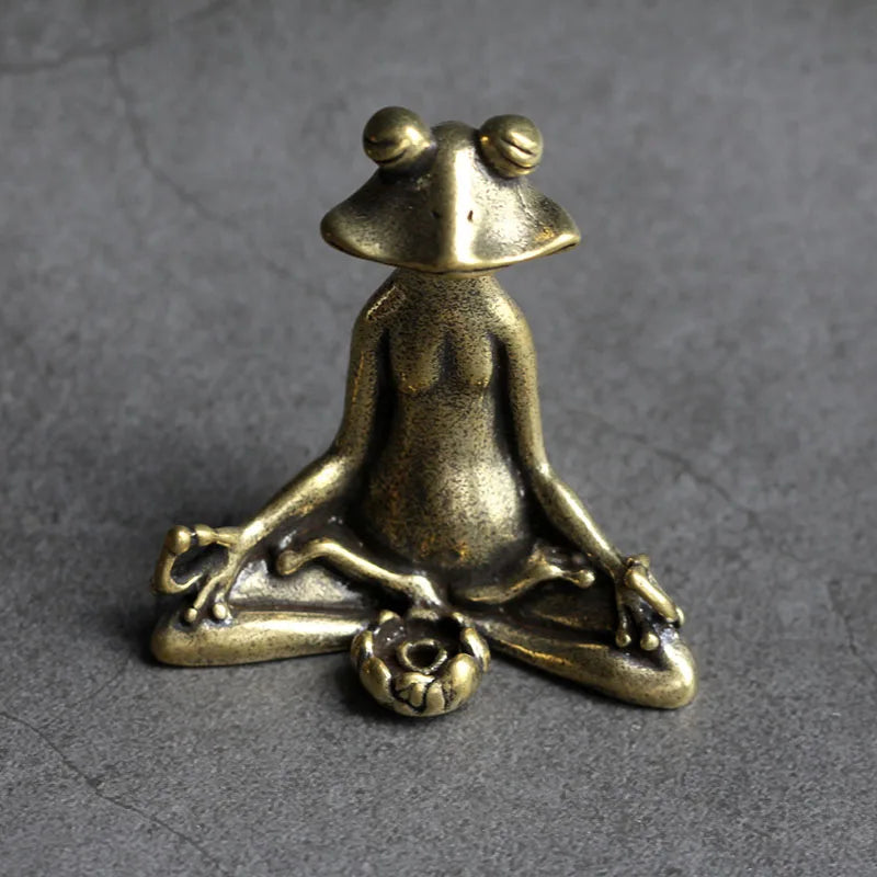 Antique Brass Frog Incense Burner