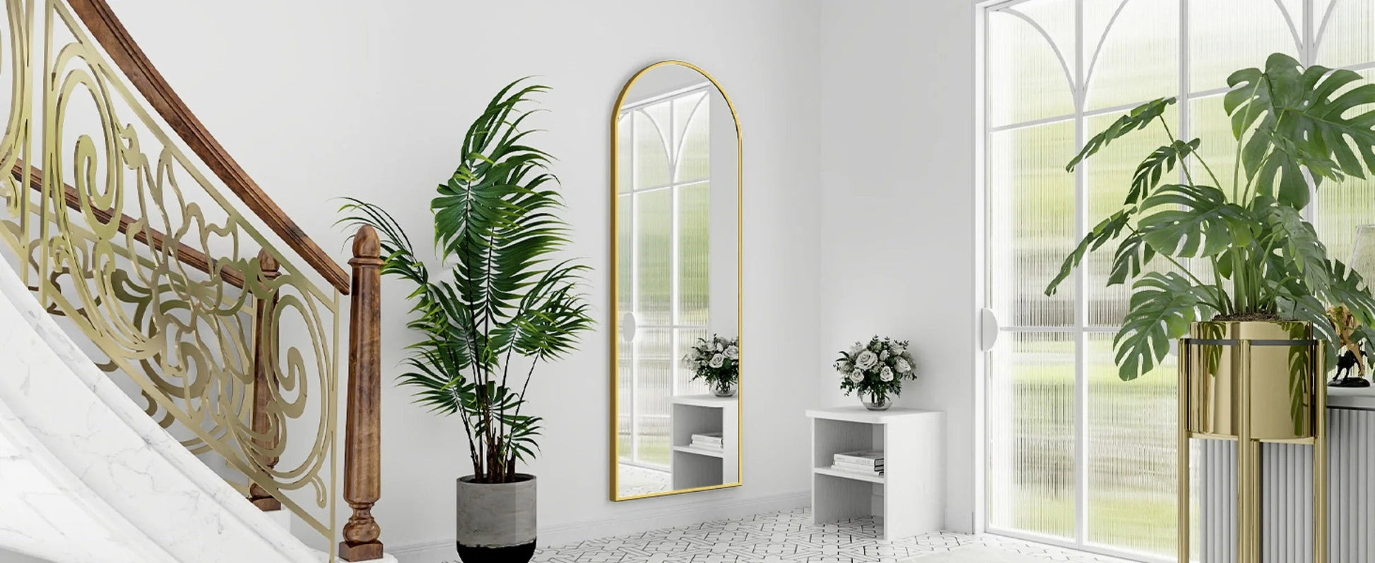 Arched Full Length Mirror - 21x64 Inch