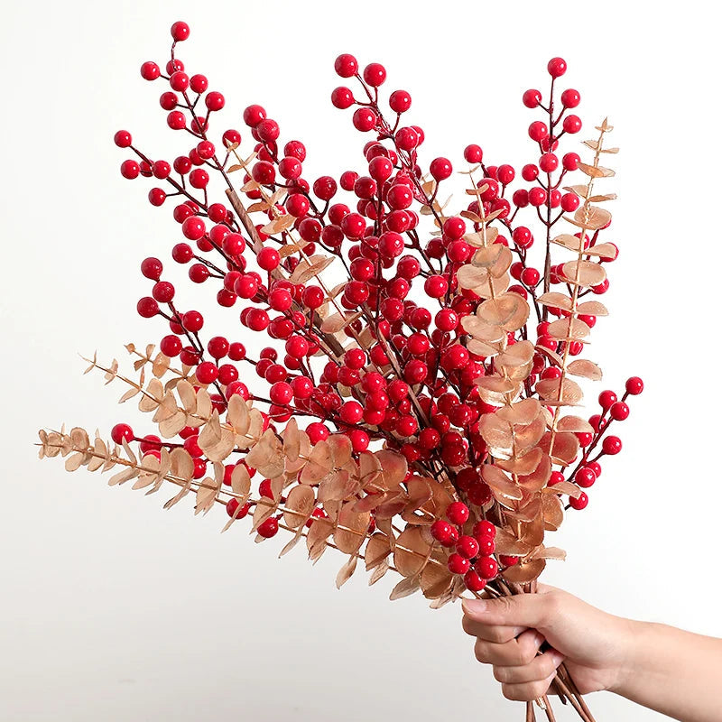 Artificial Red Berry Flower Bouquet