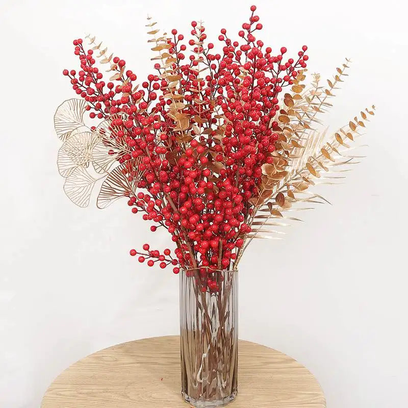 Artificial Red Berry Flower Bouquet