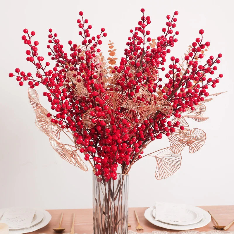 Artificial Red Berry Flower Bouquet