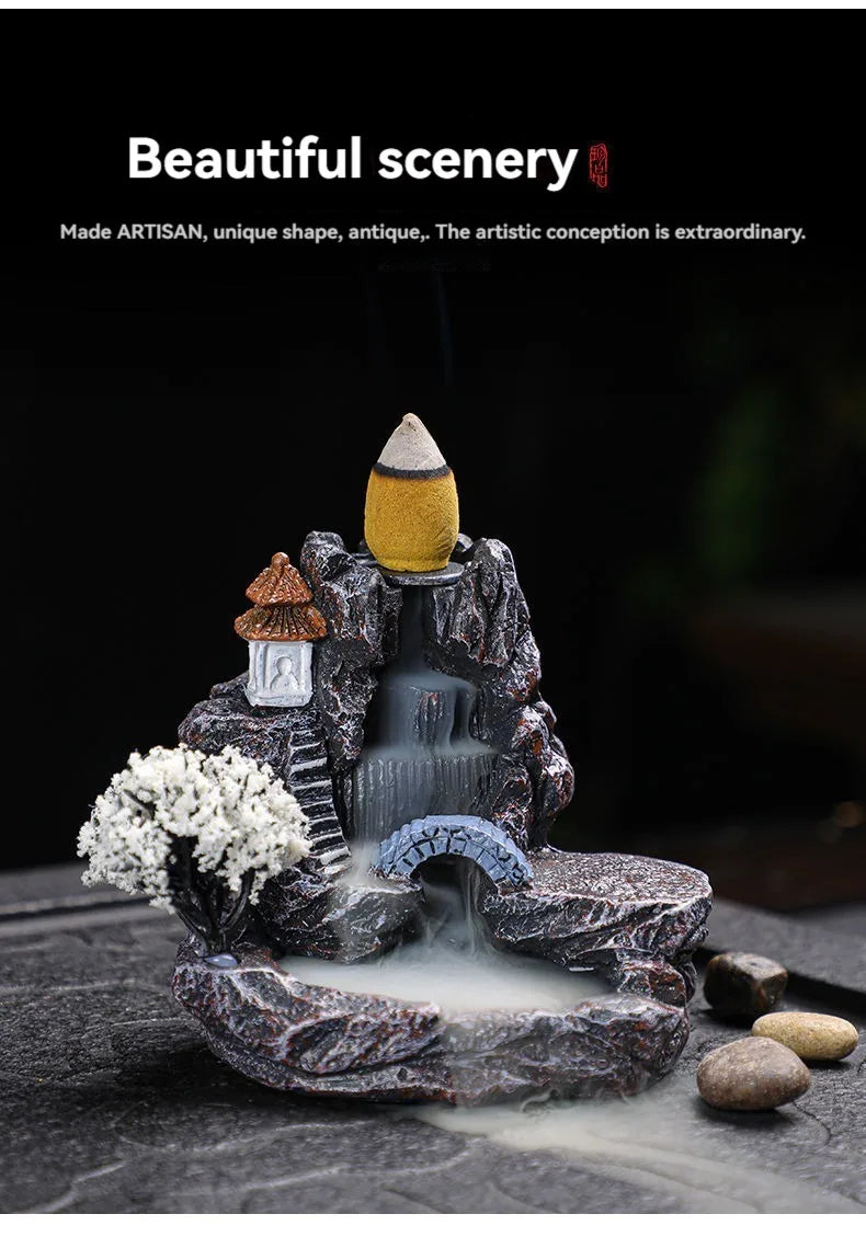 Backflow Waterfall Incense Burner Decor