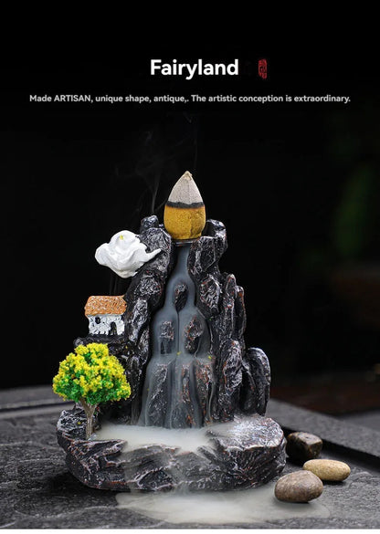 Backflow Waterfall Incense Burner Decor