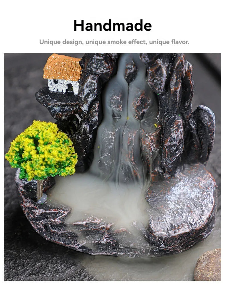 Backflow Waterfall Incense Burner Decor