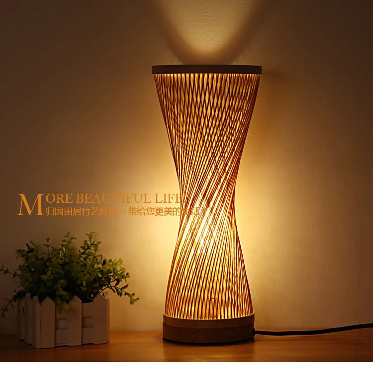 Bamboo Hand Knitted Table Lamp