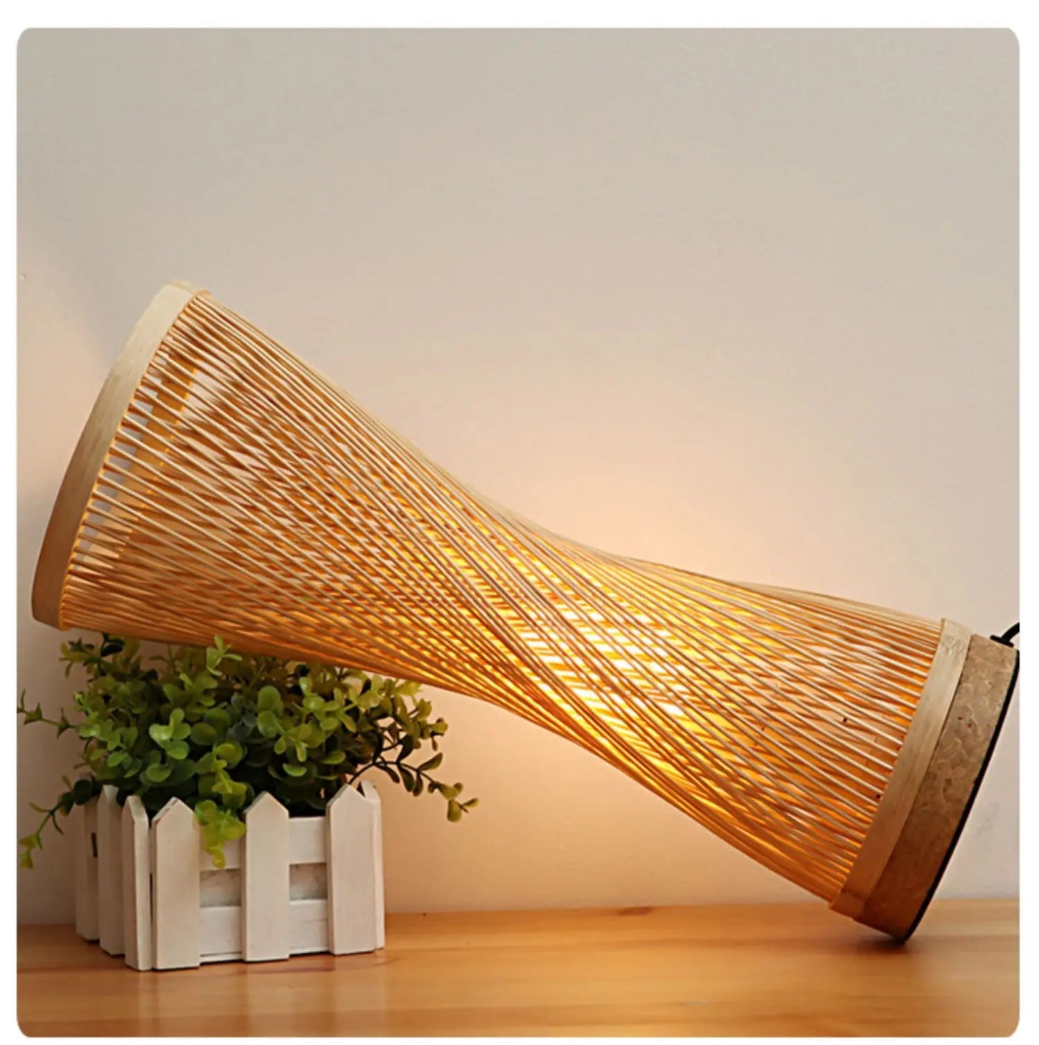 Bamboo Hand Knitted Table Lamp