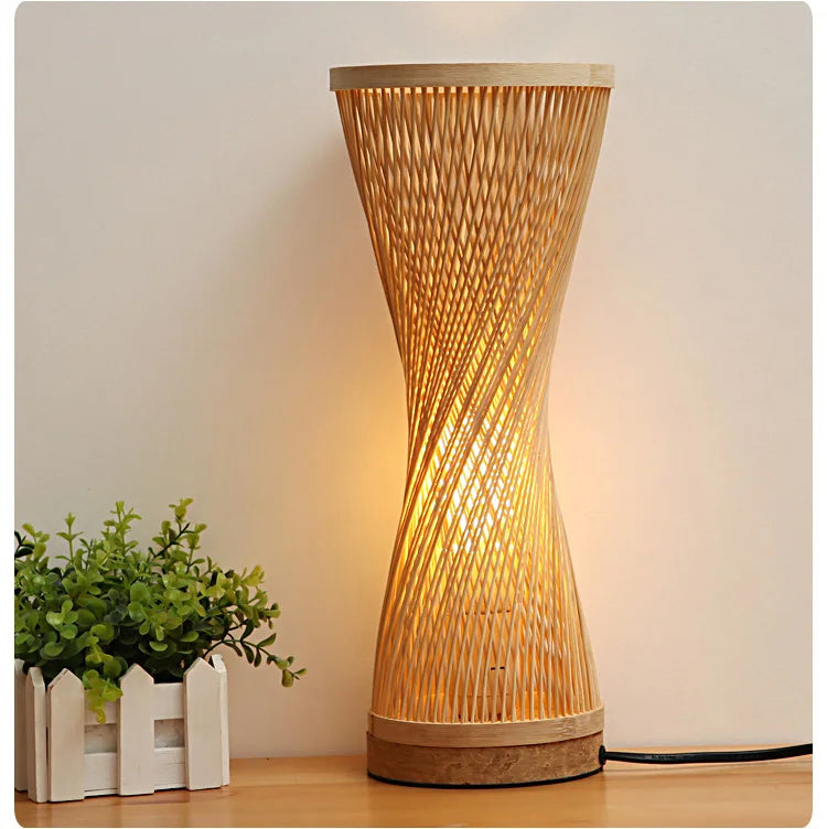 Bamboo Hand Knitted Table Lamp