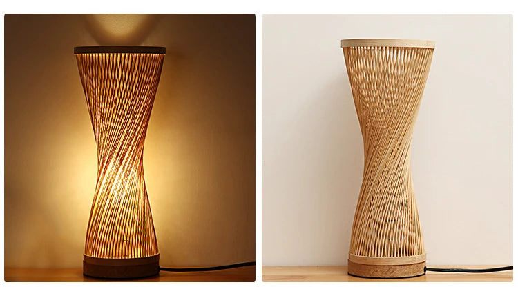 Bamboo Hand Knitted Table Lamp