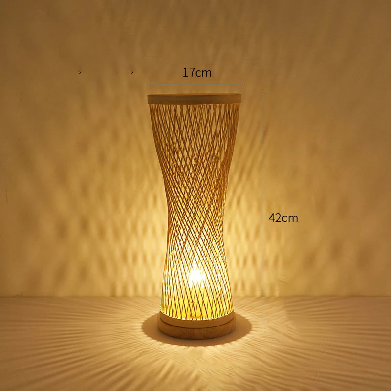 Bamboo Hand Knitted Table Lamp