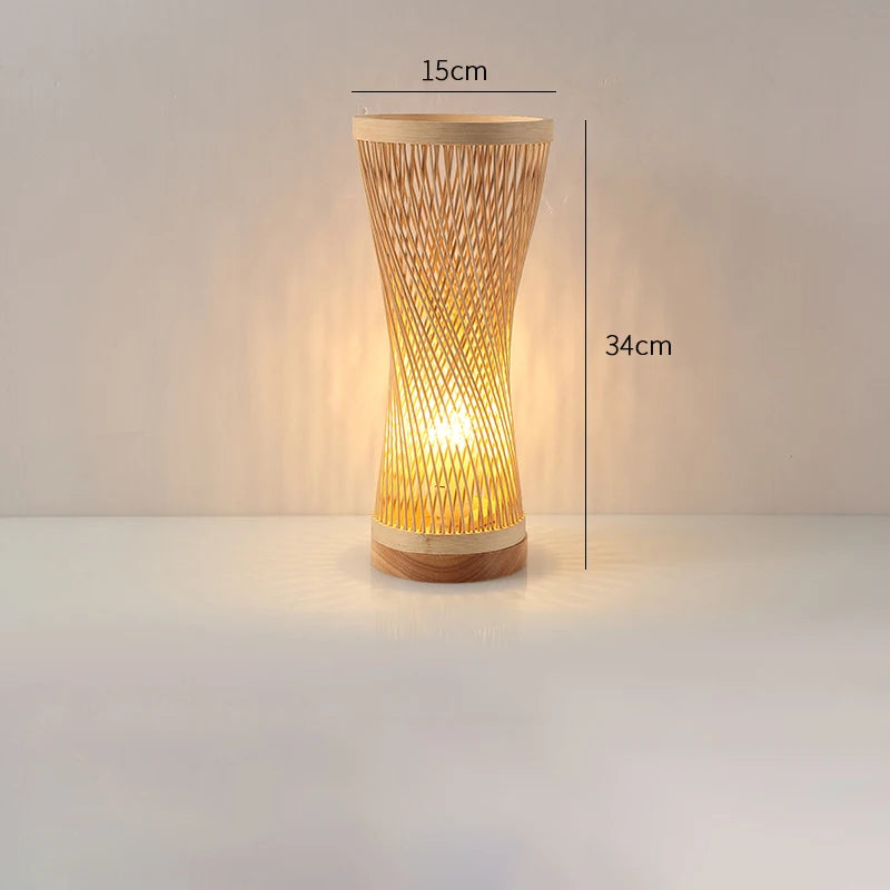 Bamboo Hand Knitted Table Lamp