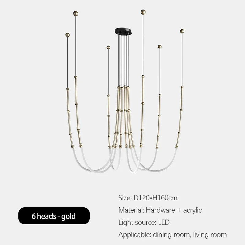 Bamboo LED Chandelier for Modern Spaces