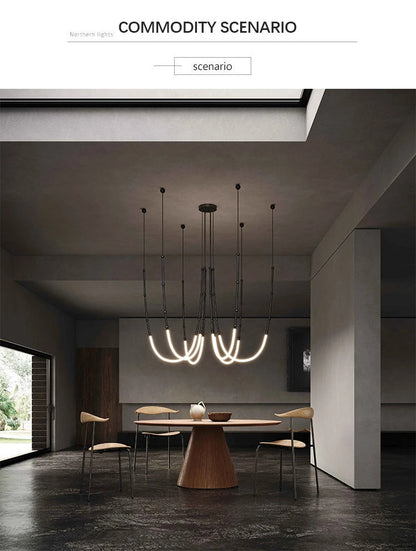 Bamboo LED Chandelier for Modern Spaces