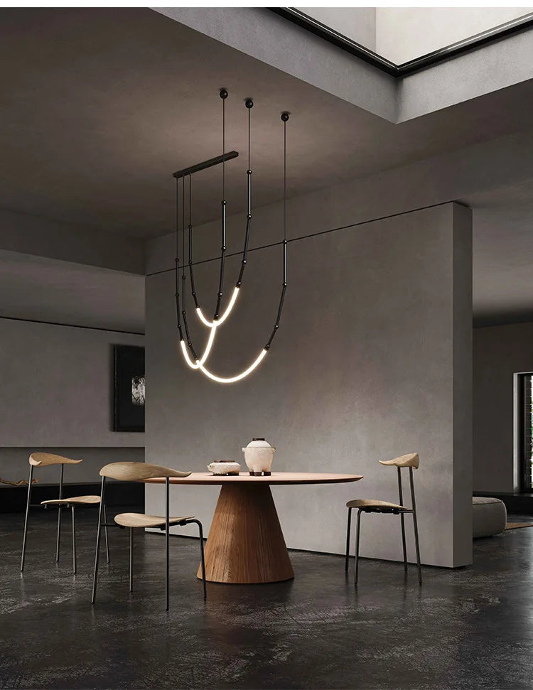 Bamboo LED Chandelier for Modern Spaces