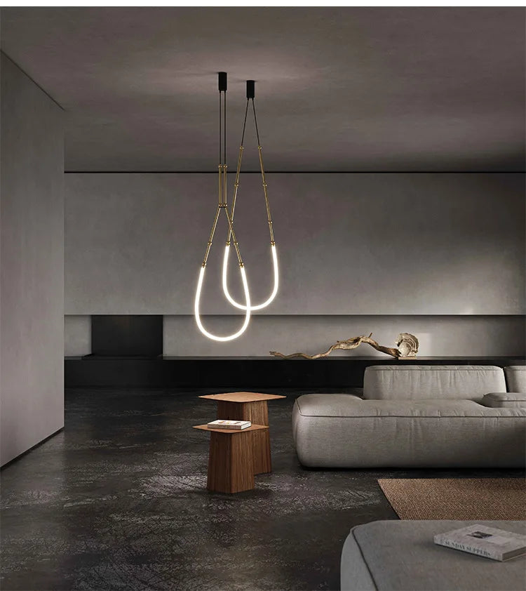 Bamboo LED Chandelier for Modern Spaces