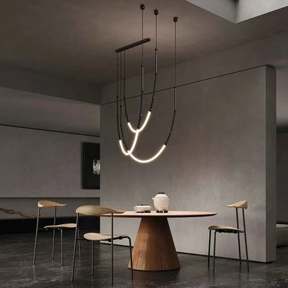 Bamboo LED Chandelier for Modern Spaces