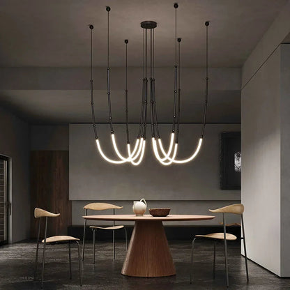 Bamboo LED Chandelier for Modern Spaces