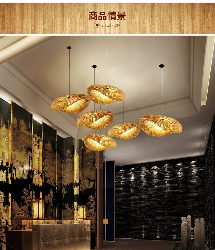 Bamboo Pendant Light 40cm Chandelier