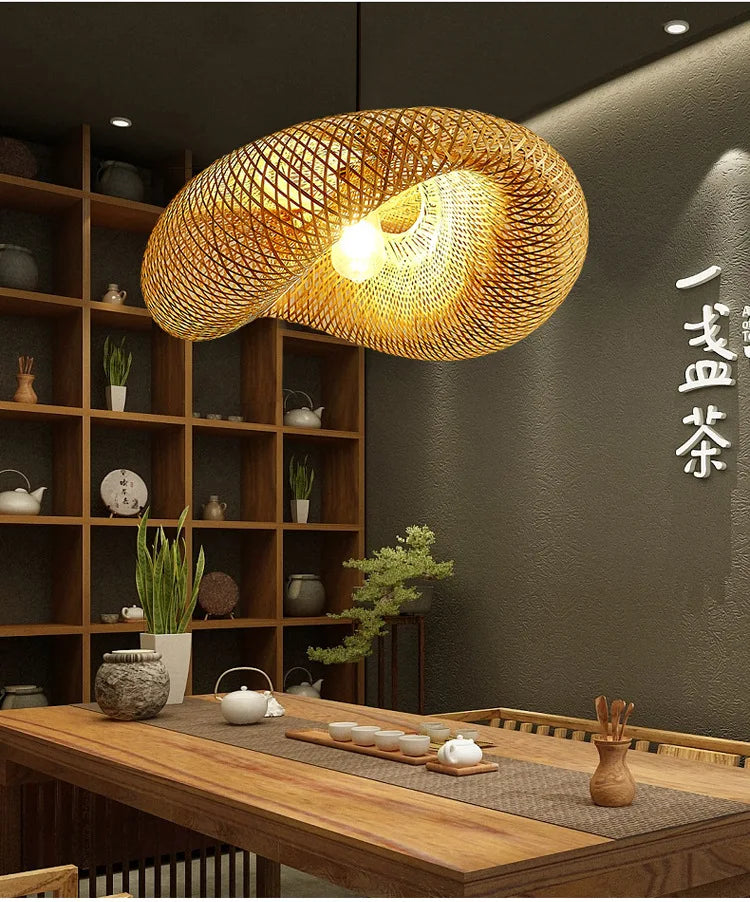 Bamboo Pendant Light 40cm Chandelier