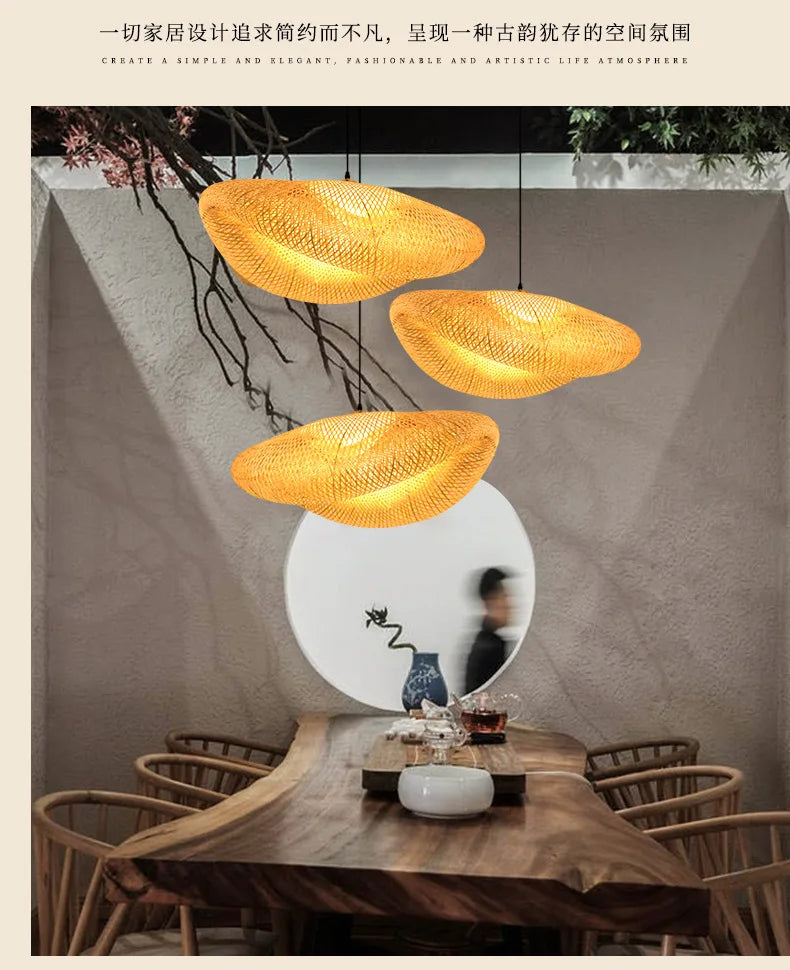 Bamboo Pendant Light 40cm Chandelier