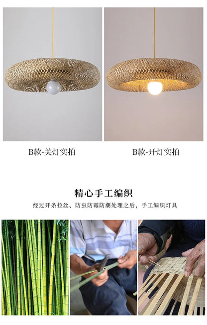 Bamboo Pendant Light 40cm Chandelier