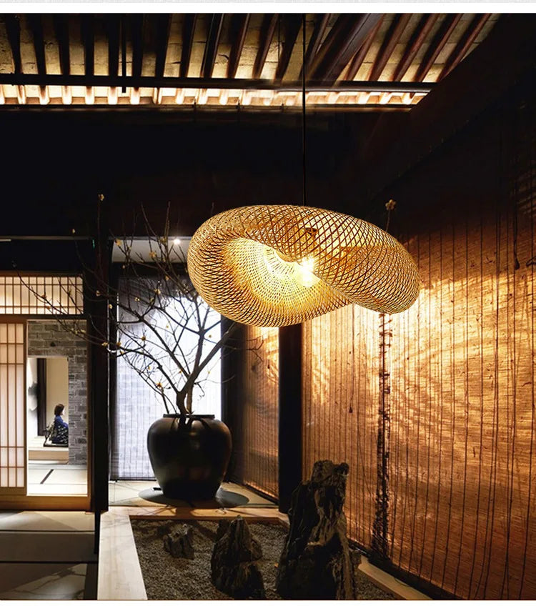 Bamboo Pendant Light 40cm Chandelier